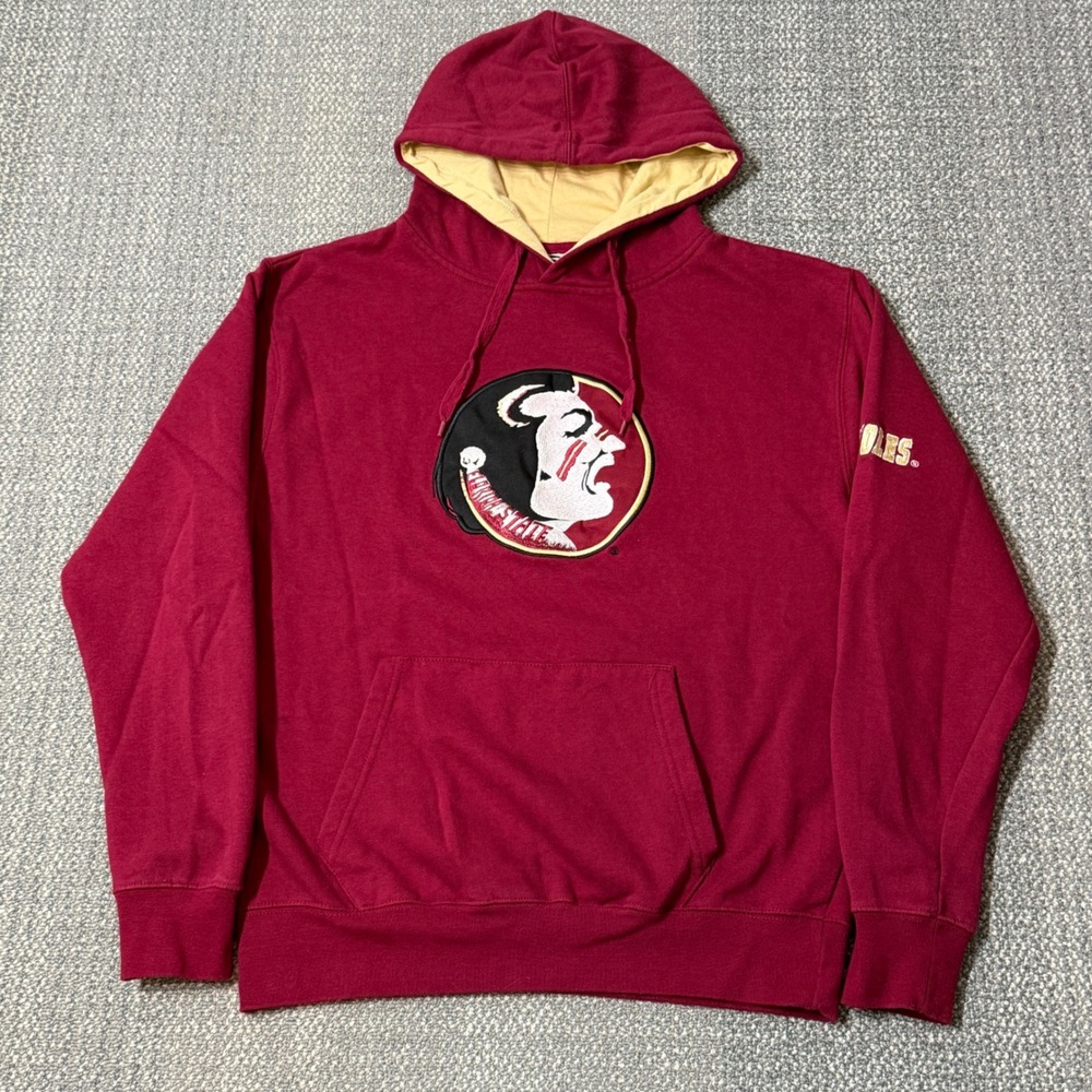 Florida State University FSU Seminoles Hoodie Embroidered Burgundy Medium
